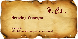 Heszky Csongor névjegykártya